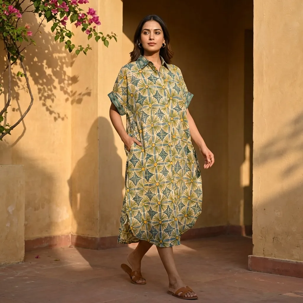URVASHI SHORT SLEEVES LONG DRESS