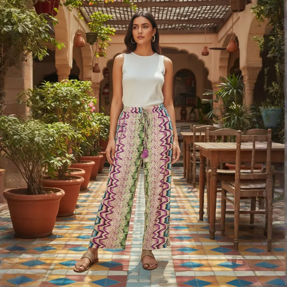 TROUSER ELECTRIC ZIG ZAG PRINT