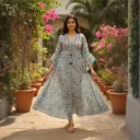 LONG DRESS TROPICAL PLAMS PRINT