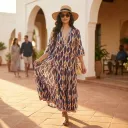 AMBIKA V-NECK LONG DRESS