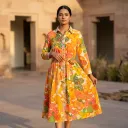 VARNIKA TIE-BELT LONG DRESS