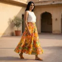 PANKHI  ELASTIC WAIST  LONG SKIRT