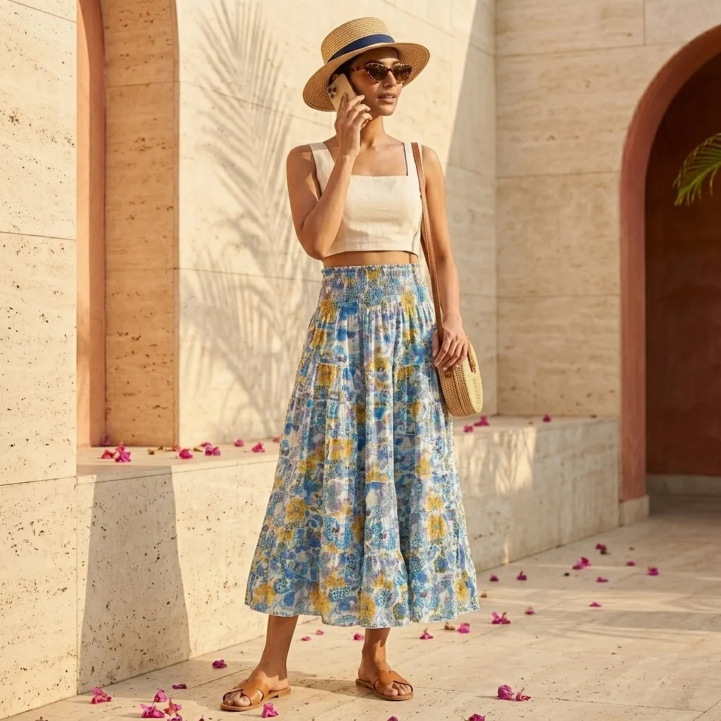 PANKHI ELASTIC WAIST LONG SKIRT