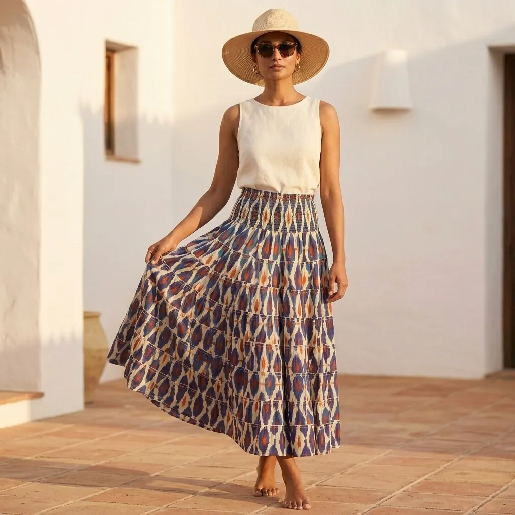 PANKHI  ELASTIC WAIST  LONG SKIRT