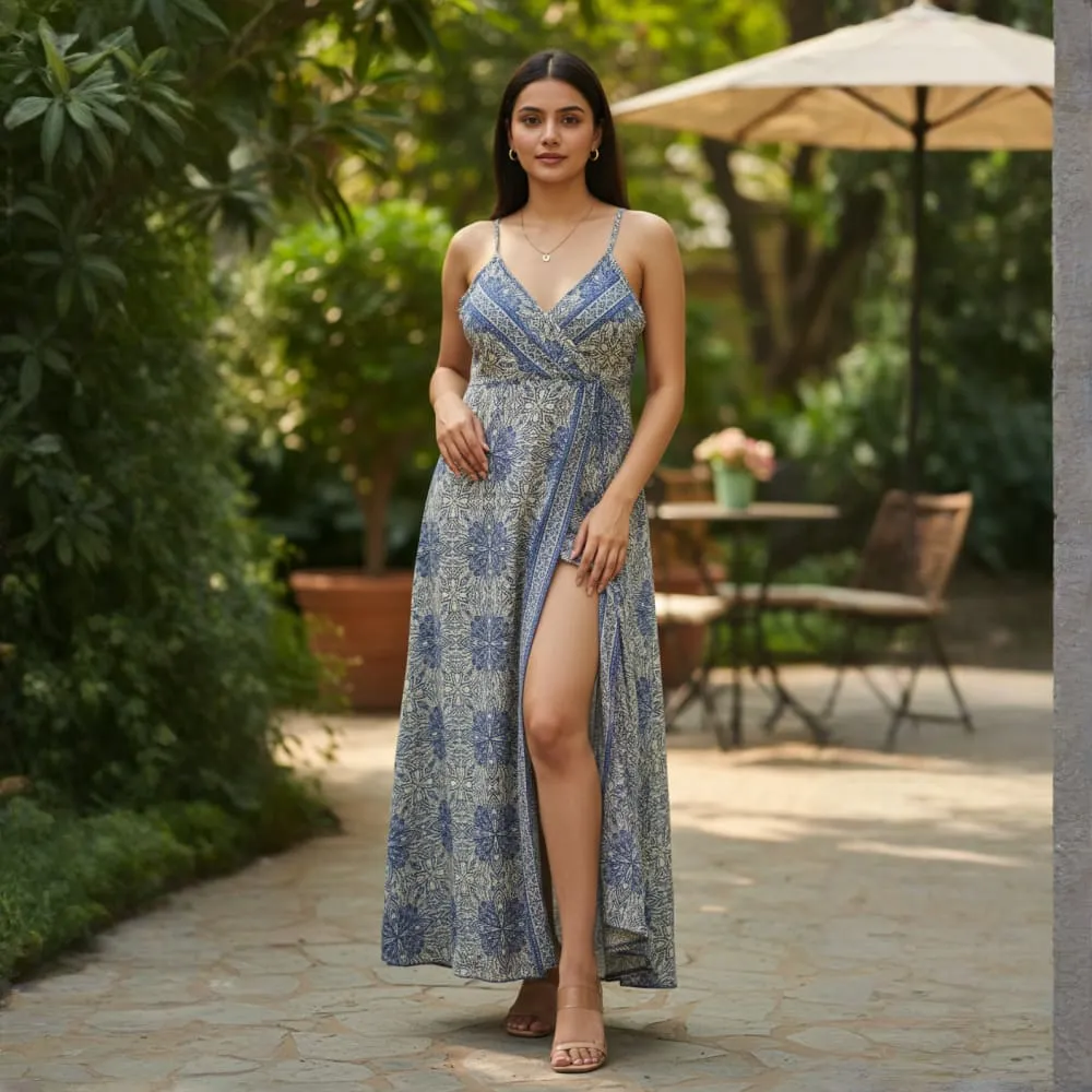 [26KL-SB-1050-LD-3941] KIRTI SHOULDER STRAPS LONG DRESS
