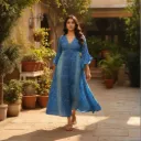 LONG DRESS ORCHID FLARE BOHO PRINT