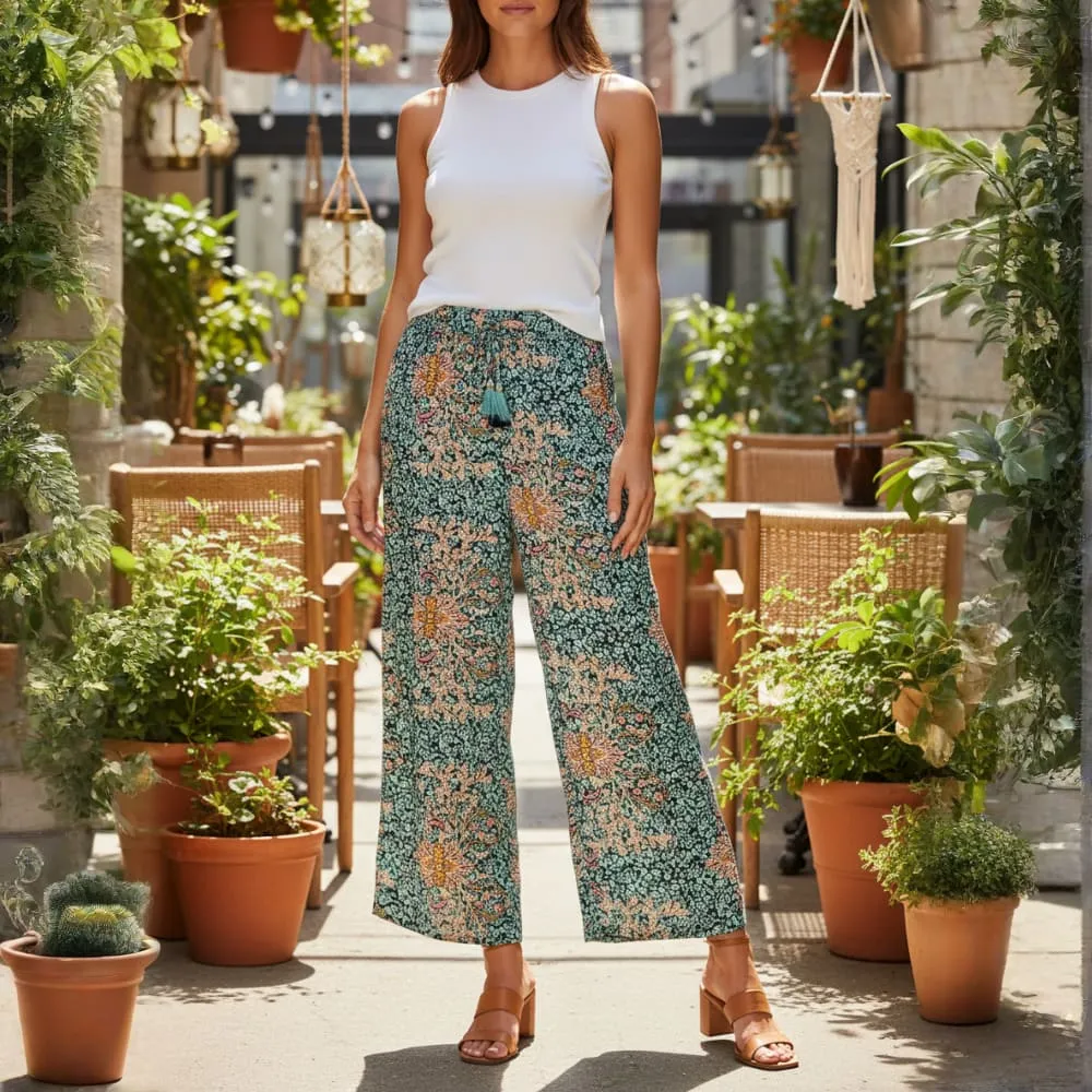 [CB-1038-57] TROUSER CLASSIC FLORAL PRINT