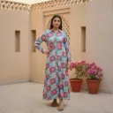 LONG DRESS GEOMETRIC PRISM PRINT