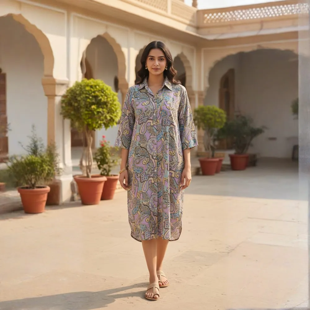 [CB-1003-1321] LONG DRESS PAISLEY/KERI PRINT