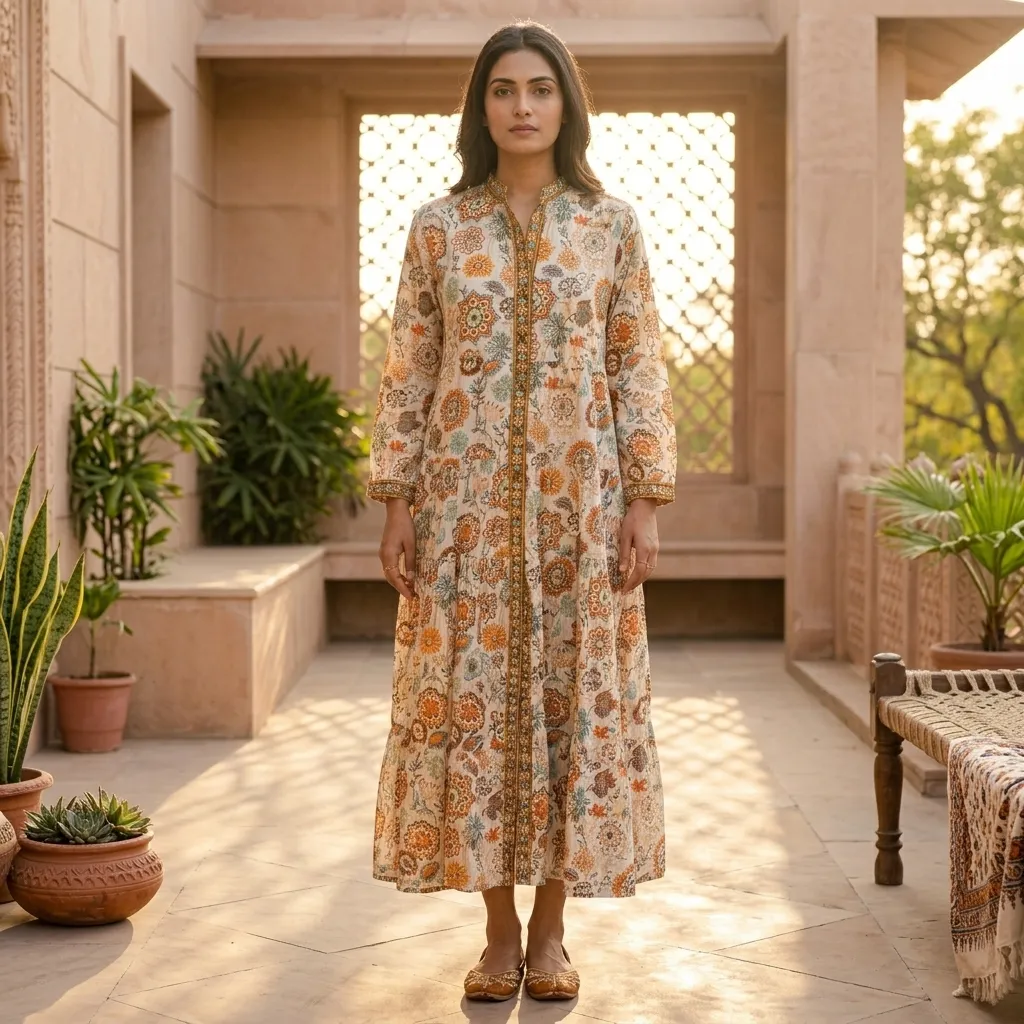 TANVI COTTON EMBROIDERY LONG DRESS
