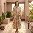 TANVI COTTON EMBROIDERY LONG DRESS