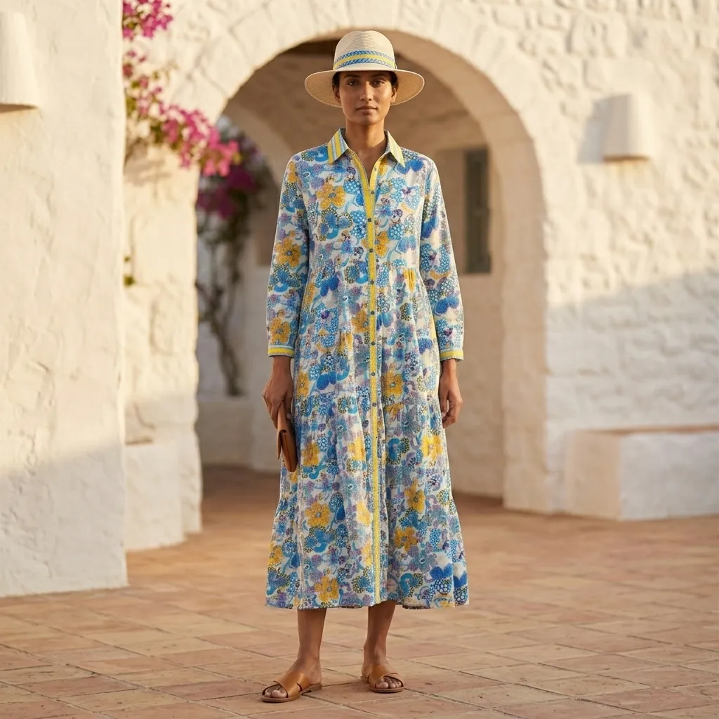 TANVI CAMBRIC CLASSIC  LONG DRESS