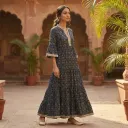 AMBIKA V-NECK LONG DRESS