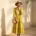 AMBIKA V-NECK LONG DRESS