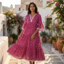 AMBIKA V-NECK LONG DRESS