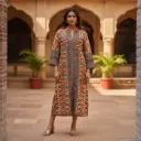 PRINTED MAXI SHIRT DRESS