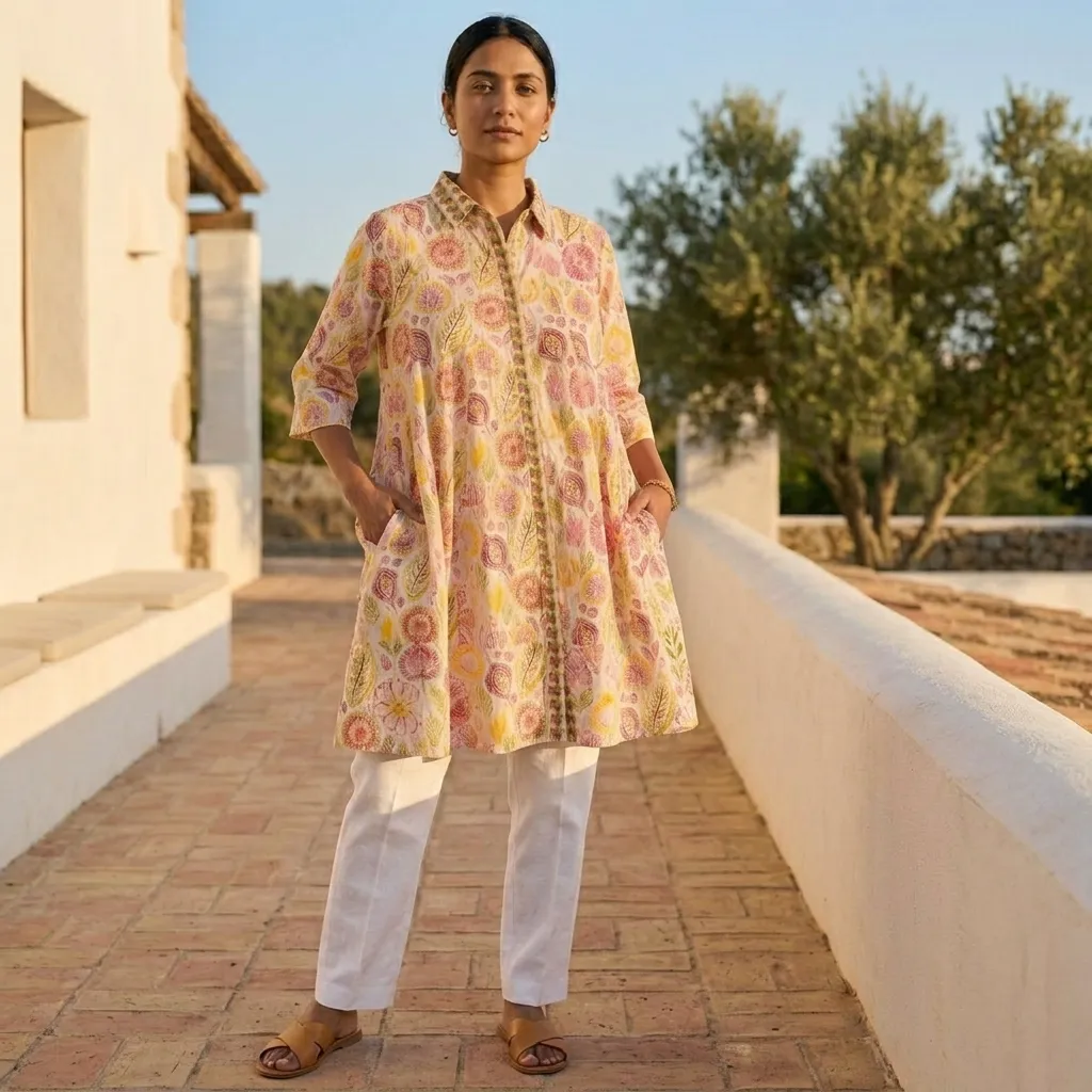 VINITA COTTON EMBROIDERY WESTERN STYLE SHIRT