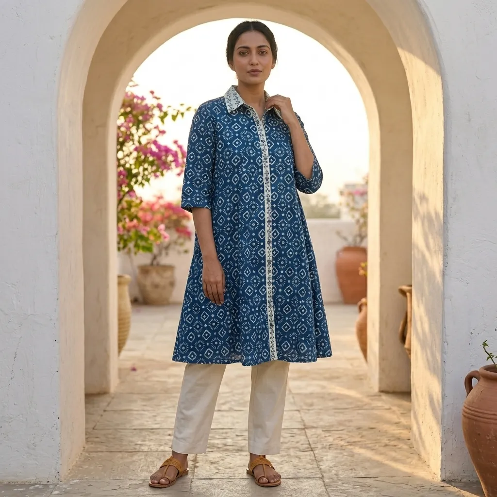 VINITA LUXE DOBBY WESTERN STYLE SHIRT