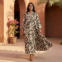 TEENA CAMBRIC CLASSIC STRIPPED LONG DRESS