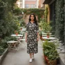 PRINTED MAXI SHIRT DRESS