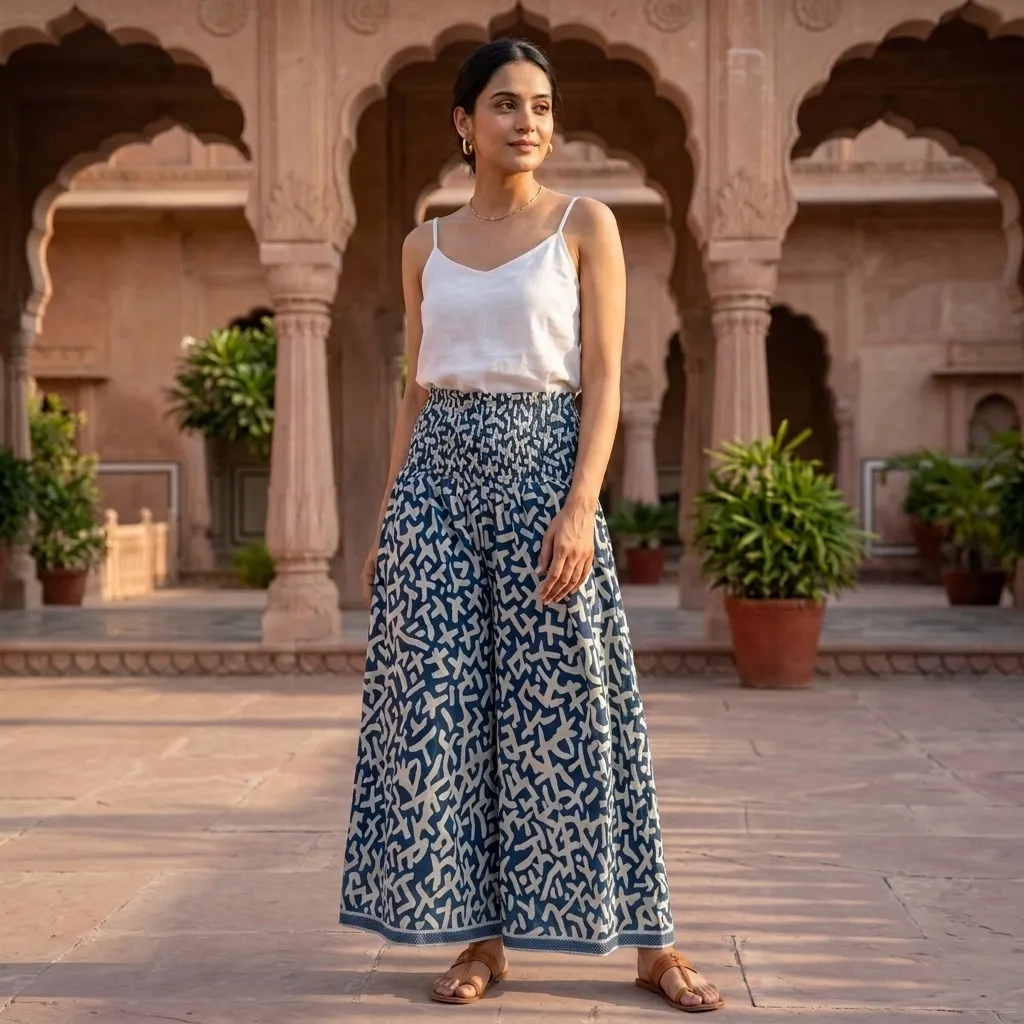 [26KL-CBR-786-TR-1034] ZIVA ELASTIC HIGH WAIST TROUSER (Royal Blue)