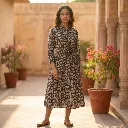 VARNIKA TIE-BELT LONG DRESS