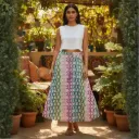 LONG SKIRT ELECTRIC ZIG ZAG PRINT