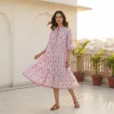 AMBIKA FLORAL V-NECK LONG DRESS