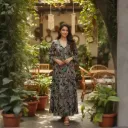 DIVYA RUFFLED BELL CUFF LONG DRESS