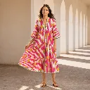 AMBIKA FRUITS V-NECK LONG DRESS