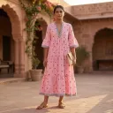 AMBIKA HEARTS V-NECK LONG DRESS