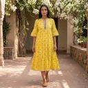 AMBIKA HEARTS V-NECK LONG DRESS