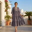 AMBIKA HEARTS V-NECK LONG DRESS