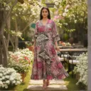 DIVYA RUFFLED BELL CUFF LONG DRESS