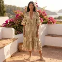 AMBIKA HEARTS V-NECK LONG DRESS