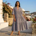 AMBIKA HEARTS V-NECK LONG DRESS