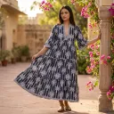 AMBIKA TROPICAL V-NECK LONG DRESS