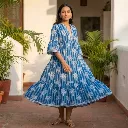 AMBIKA TROPICAL V-NECK LONG DRESS