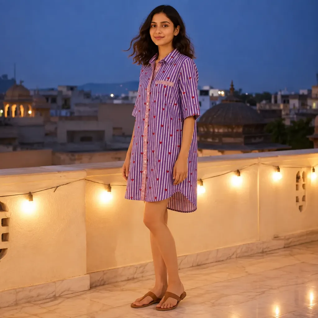 MEGHA HEARTS LONG SHIRT