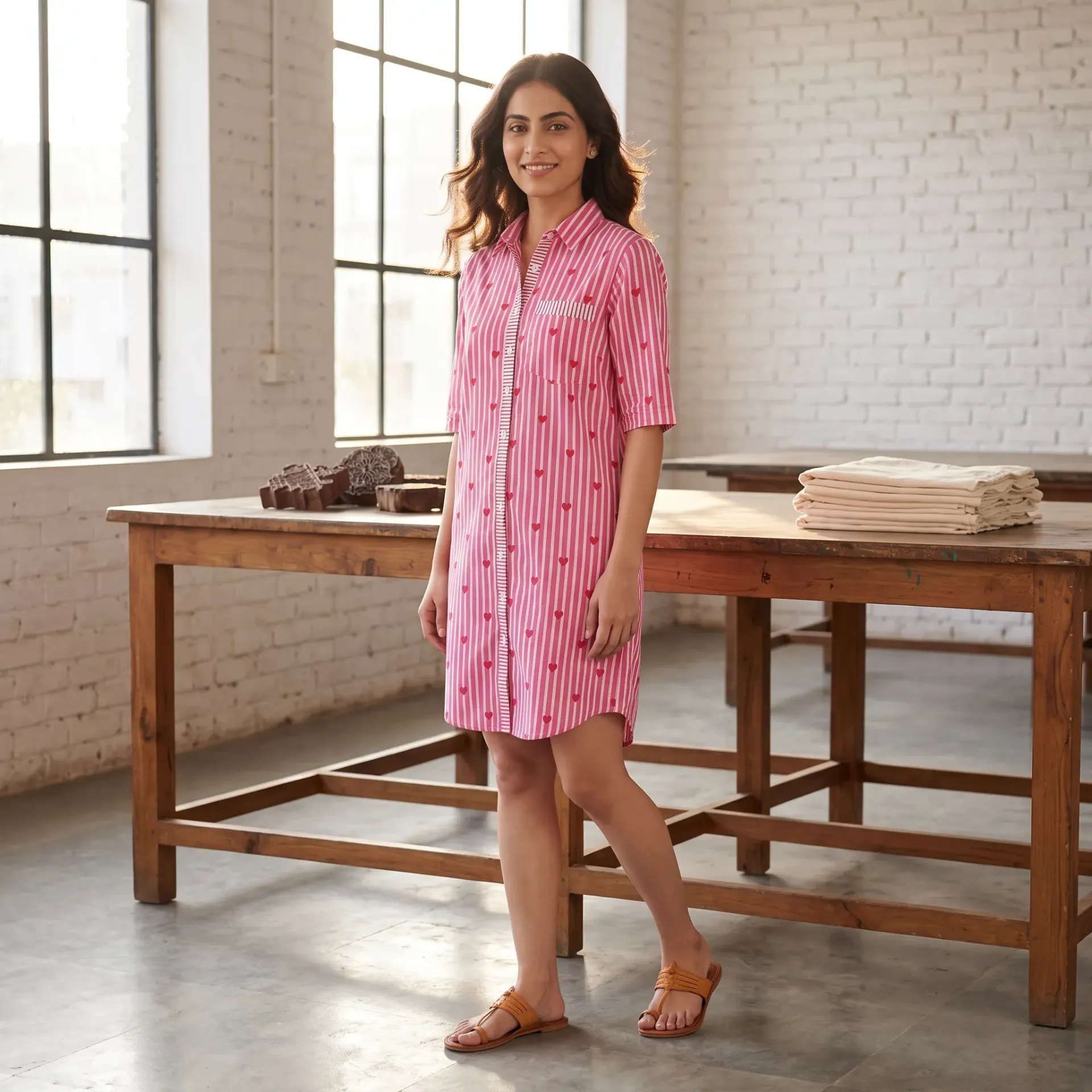 MEGHA HEARTS LONG SHIRT