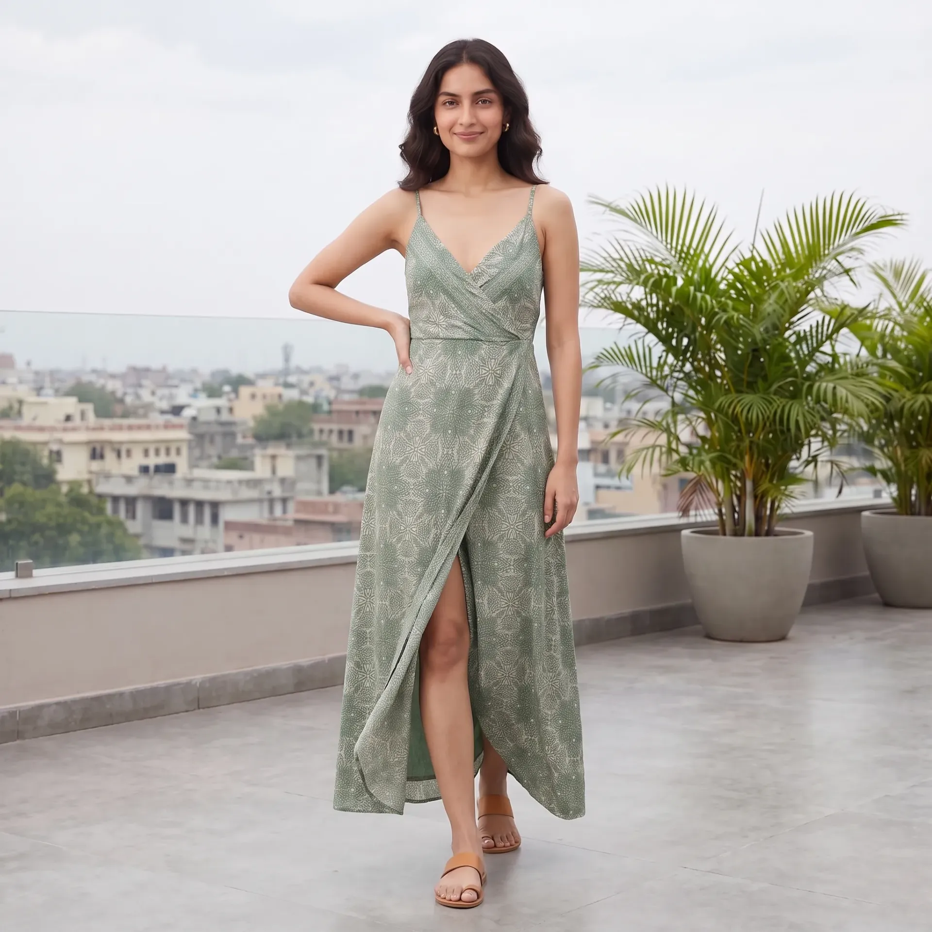 [26KL-SB-1050-LD-3940] KIRTI LONG DRESS (P-3940 Green)